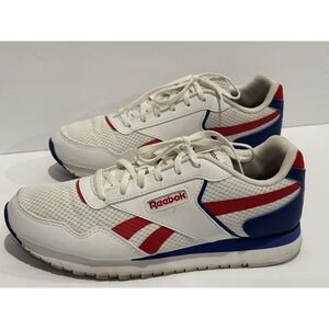 Reebok Classic Nylon Women's 8.5 White Red & Blue Retro Running Shoes EF8581